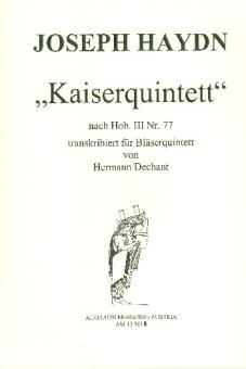 Haydn, Franz Joseph: Quintett nach Hob.III,77 für Flöte, Oboe, Klarinette, Horn und Fagott, Partitur und Stimmen 