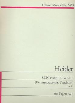 Heider, Werner: September-Wege 1. - 7. für Fagott  