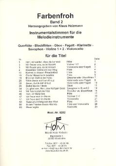 Heizmann, Klaus: Farbenfroh Band 2 für Flöte, Blockflöten, Oboe, Klarinette, Fagott, Sax., Vl1+2, Cello, Instrumentalstimmen 