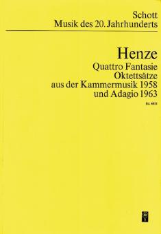 Henze, Hans Werner: Quattro Fantasie für Klarinette, Fagott, Horn, 2 Violinen, Viola, Violoncello und Kontr, Studienpartitur 
