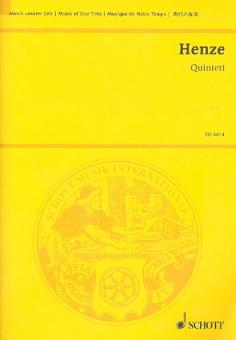 Henze, Hans Werner: Quintett für Flöte, Oboe, Klarinette, Horn und Fagott, Studienpartitur 