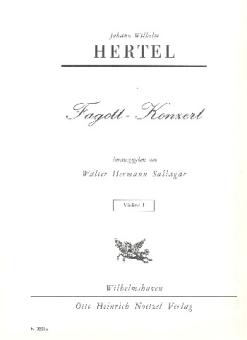 Hertel, Johann Wilhelm: Konzert a-Moll für Fagott, Streicher und Bc, Streichersatz (1/1/1/2) 