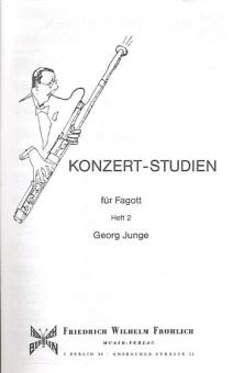 Junge, Georg: Konzert-Studien Band 2 für Fagott 