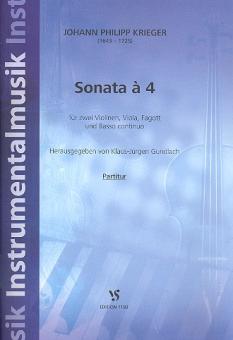 Krieger, Johann Philipp: Sonata a 4 für 2 Violinen, Viola, Fagott und Bc, Partitur und Stimmen 