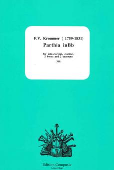 Krommer, Franz Vinzenz: Parthia B flat major for solo clarinet, clarinet, 2 horns, and 2 bassoons,  score and parts 
