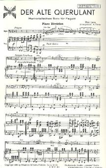 Lenz, Max: Der alte Qerulant für Fagott und Klavier, Spielpartitur und Stimme 
