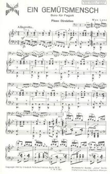 Lenz, Max: Ein Gemütsmensch für Fagott und Klavier 
