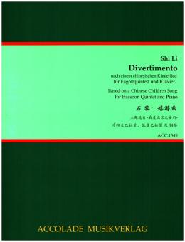 Li, Shi: Divertimento nach einem chinesischen Kinderlied für vier Fagotte, Kontrafagott und Klavier, Partitur und Stimmen 
