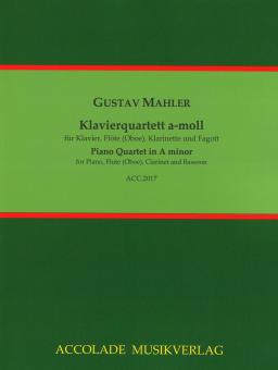 Mahler, Gustav: Klavierquartett a-Moll für Klavier, Flöte (Oboe), Klarinette und Fagott, Partitur und Stimmen 