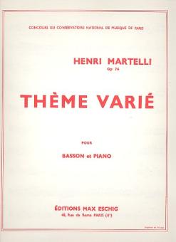 Martelli, Henri: Thème varié op.74 pour basson et piano  