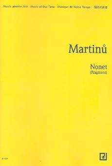 Martinu, Bohuslav: Nonett H144 für Flöte, Oboe, Klarinette, Horn, Fagott, Violine, Viola, Violoncello und Klavier, Studienpartitur 