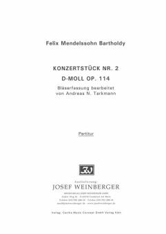 Mendelssohn-Bartholdy, Felix: Konzertstück d-Moll Nr.2 op.114 für 9 Bläser (Fagott/Kontrafagott ad lib), Partitur 