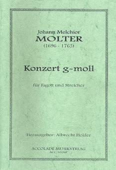 Molter, Johann Melchior: Konzert g-Moll für Fagott und Streichorchester, Partitur 