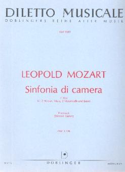 Mozart, Leopold: Sinfonia di camera C-Dur für 2 Hörner, Viola, 2 Violoncelli und Bass (Violone und Fagott), Partitur 