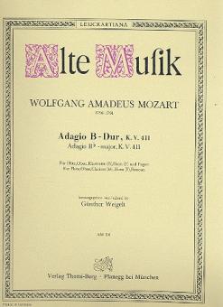 Mozart, Wolfgang Amadeus: Adagio B-Dur KV411 für Flöte, Oboe, Klarinette, Horn in F und Fagott, Stimmen 