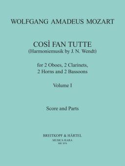 Mozart, Wolfgang Amadeus: Cosi fan tutte Band 1 für 2 Oboen, 2 Klarinetten, 2 Fagotte und 2 Hörner, Partitur und 8 Stimmen 