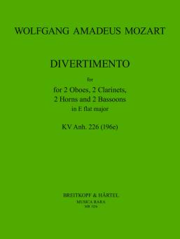 Mozart, Wolfgang Amadeus: Divertimento Es-Dur KVAnh.226 für 2 Oboen, 2 Klarnetten, 2 Hörner, 2 Fagotte, Partitur und Stimmen 