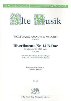Mozart, Wolfgang Amadeus: Divertimento B-Dur Nr.14 KV270 für Flöte, Oboe, Klarinette, Horn in F und Fagott, Stimmen 