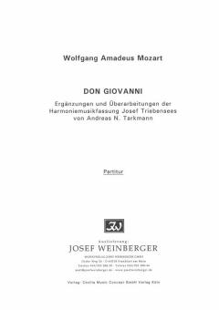 Mozart, Wolfgang Amadeus: Don Giovanni 5 Stücke aus der Oper für 2 Oboen, 2 Klarinetten (A), 2 Hörner (F), 2 Fagotte und Kontrabaß,  Partitur 