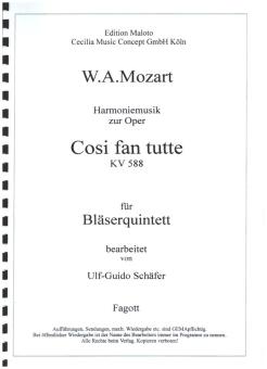 Mozart, Wolfgang Amadeus: Harmoniemusik zu Cosi fan tutte KV588 für Flöte, Oboe, Klarinette, Horn und Fagott, Partitur und Stimmen 