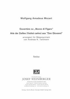 Mozart, Wolfgang Amadeus: Ouvertüre zu 'Hochzeit des Figaro' und Arie der Zerline aus 'Don Giovanni' für Flöte, Oboe, Klarinette, Horn, Fagott  , Partitur 