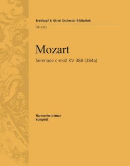 Mozart, Wolfgang Amadeus: Serenade c-Moll KV388 für 2 Oboen, 2 Klarinetten, 2 Hörner und 2 Fagotte, Stimmen 