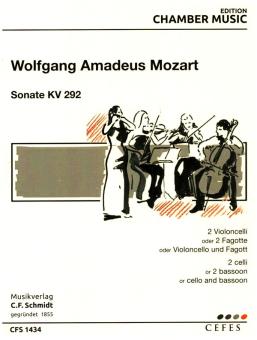 Mozart, Wolfgang Amadeus: Sonate KV292 für 2 Violoncelli (2 Fagotte) oder Violoncello und Fagott, Stimmen 