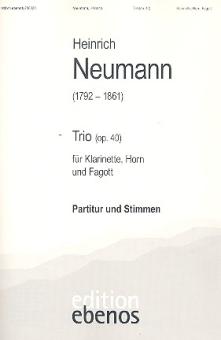 Neumann, Heinrich: Trio op.40 für Klarinette, Horn und Fagott, Partitur und Stimmen 