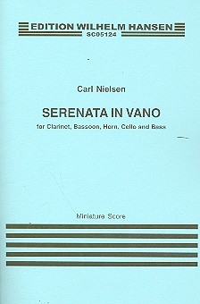 Nielsen, Carl: Serenata in vano for clarinet, bassoon, horn cello and double bass, study score 