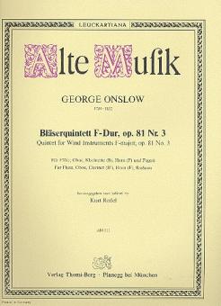 Onslow, George: Quintett F-Dur op.81,3 für Flöte, Oboe, Klarinette, Horn und Fagott, Stimmen 