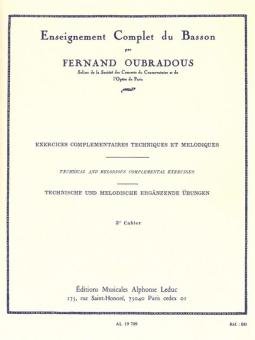 Oubradous, Fernand: Exercises complémentaires techniques et melodiques vol.3, pour basson 