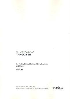Piazzolla, Astor: Tango seis for violin, flute, clarinet, horn, bassoon and piano, Stimmen 