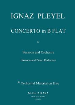 Pleyel, Ignaz Joseph: Concerto in B Flat for Bassoon and Orchestra, for bassoon and piano 