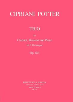 Potter, Cipriani: Trio Es-Dur op.12,1 für Klarinette, Fagott und Klavier, Stimmen 
