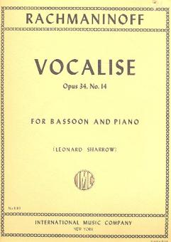 Rachmaninoff, Sergei: Vocalise op.34,14 bassoon and piano 