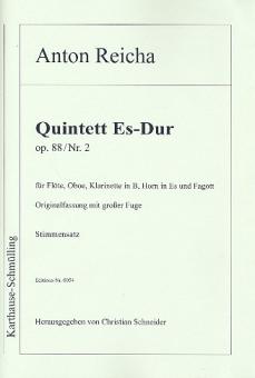 Reicha, Anton (Antoine) Joseph: Quintett Es-Dur op.88,2 für Flöte, Oboe, Klarinette, Horn, Fagott,  Stimmen 