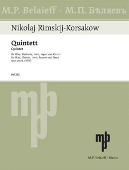 Rimski-Korsakow, Nicolai Andrejewitsch: Quintett für Flöte, Klarinette, Horn, Fagott und Klavier 