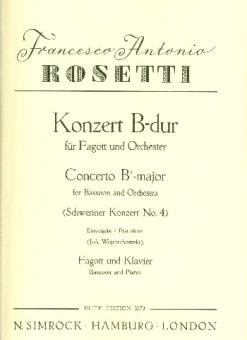 Rosetti, Antonio (Franz Anton Rössler): Konzert B-Dur für Fagott und Orchester, für Fagott und Klavier 