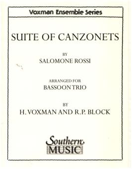 Rossi, Salamon: Suite of Canzonets for 3 bassoons, score and parts 