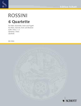 Rossini, Gioacchino: 6 Quartette Band 1 (Nr.1-3) für Flöte, Klarinette, Horn und Fagott, Stimmen 
