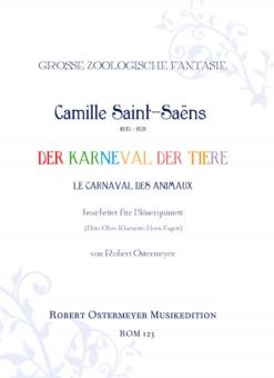 Saint-Saens, Camille: Der Karneval der Tiere für Flöte, Oboe, Klarinette, Horn und Fagott, Partitur und Stimmen 