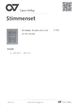 Schmelzer, Johann Heinrich: Sonata à 2 chori für 3 (4) Blockflöten, Fagott, 2 Violinen, 3 Violen und Bc, Harmonie (4 Flöten) 