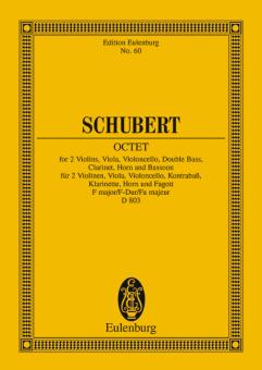 Schubert, Franz: Oktett F-Dur op.166 D803 für Klarinette, Horn, Fagott, Kontrabass und Streichquartett, Studienpartitur 