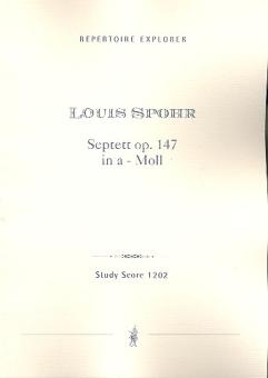 Spohr, Ludwig (Louis): Septett a-Moll op.147 für Flöte, Klarinette, Horn, Fagott, Violine, Violoncello und Klavier, Studienpartitur 
