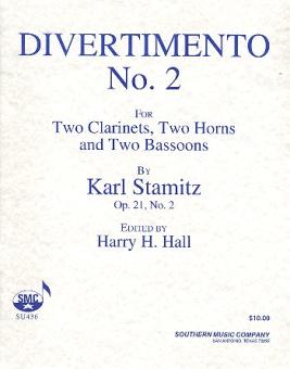 Stamitz, Karl Philipp: Divertimento op.21,2 for 2 clarinets, 2 horns and 2 bassoons, score+parts 