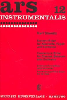 Stamitz, Karl Philipp: Konzert B-Dur für Klarinette, Fagott und Orchester für Klarinette, Fagott und Klavier 