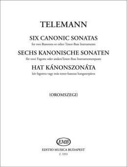 Telemann, Georg Philipp: 6 Sonaten im Kanon für 2 Fagotte  