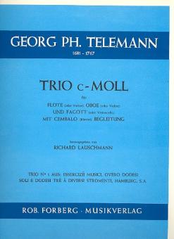 Telemann, Georg Philipp: Trio c-Moll für Flöte (Violine, Oboe), Fagott (Violoncello) und Bc, 4 Spielpartituren 
