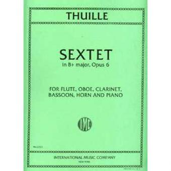 Thuille, Ludwig: Sextet in Bb major op.6 for flute, oboe, clarinet,, bassoon, horn and piano, score and parts 
