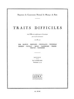 TRAITS DIFFICILES POUR BASSON BAJEUX, ED.                    BR, BERNARD, ED. 